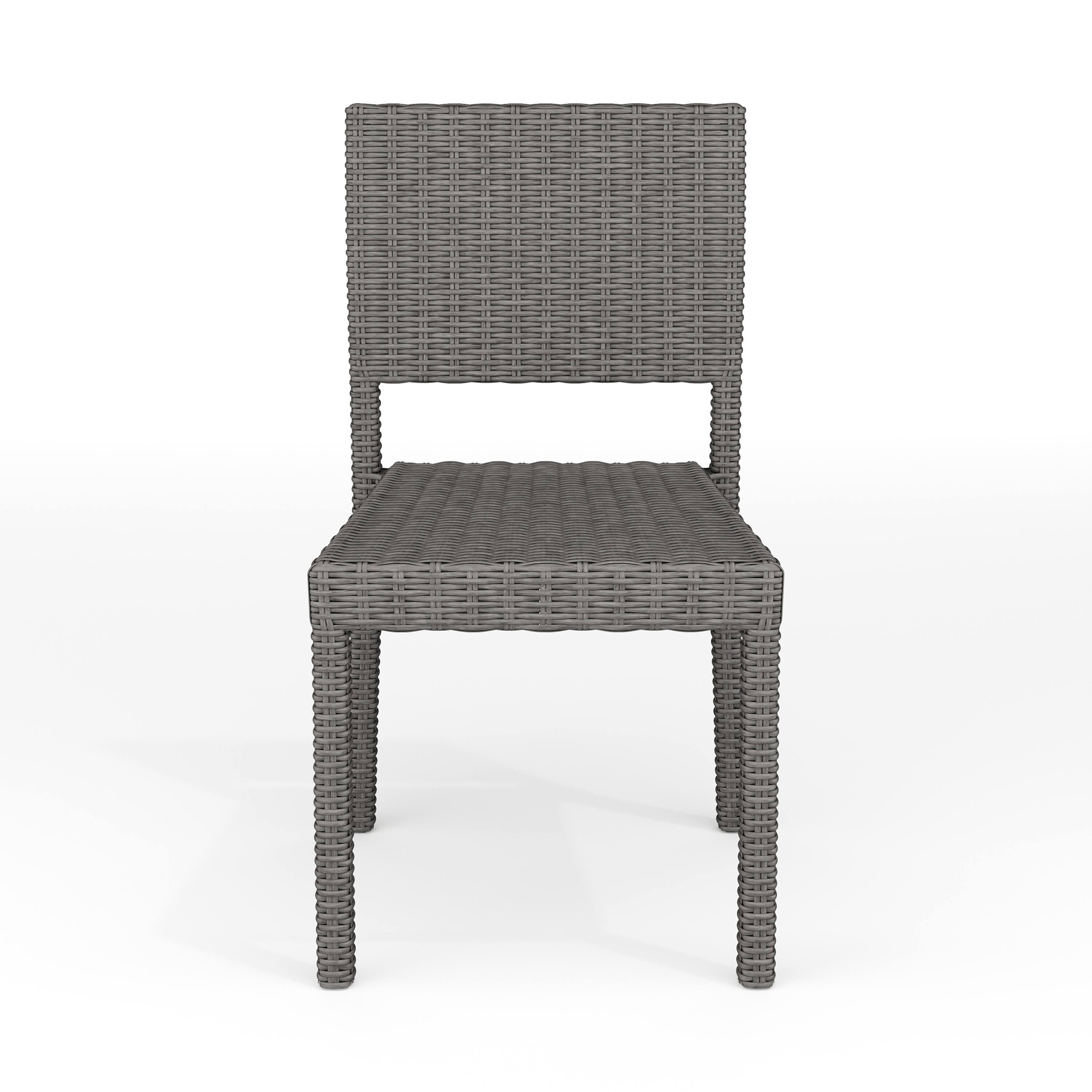 Alt View 10. Martha Stewart - Bedford Outdoor Rattan Wicker Stackable Side Dining Chair - Gray.