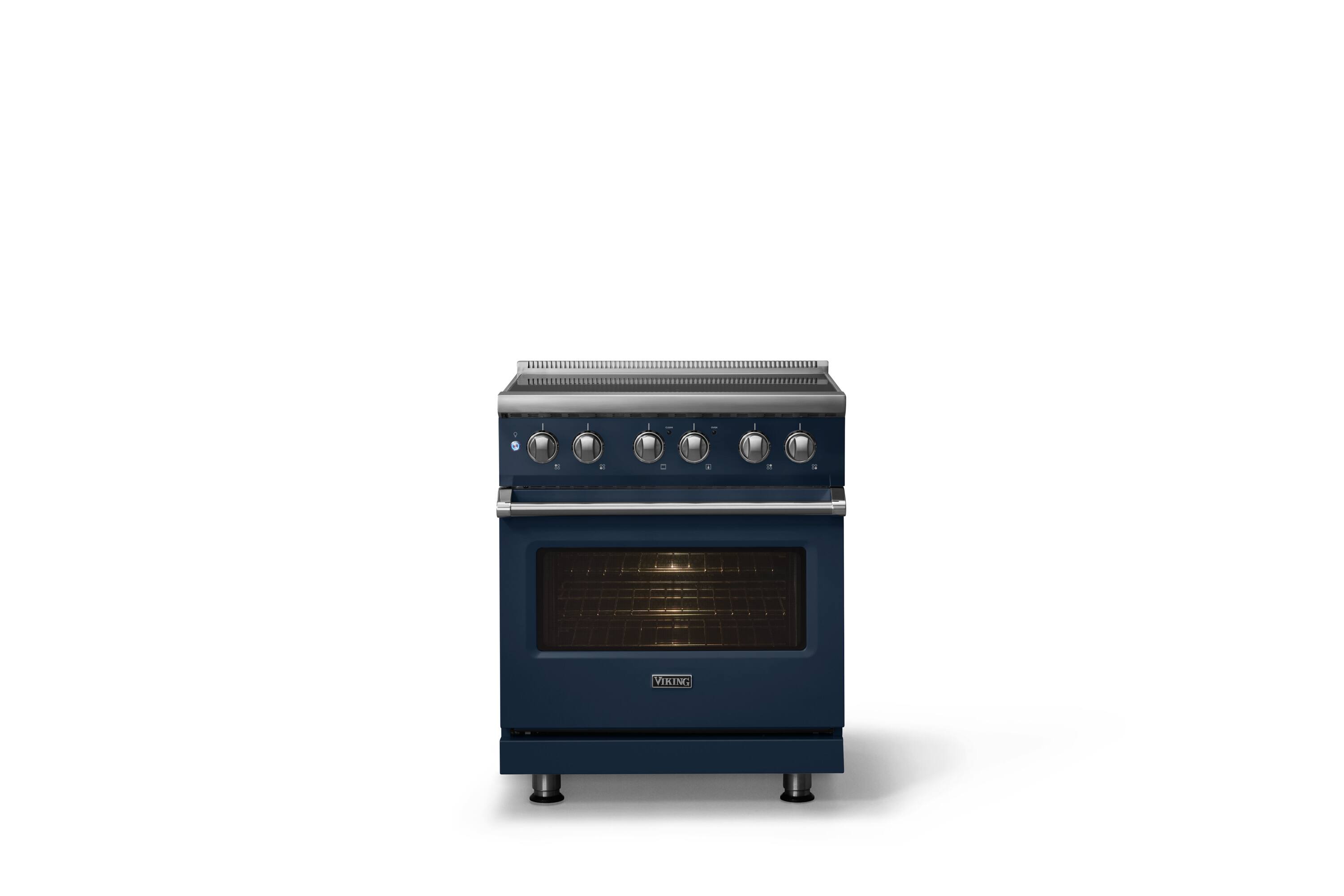 Alt View 1. Viking - 30 in. Wide 4 Elements Pro 5 Series 4.7 Cu. Ft. Freestanding Induction Convection Range - Slate Blue - Slate Blue.