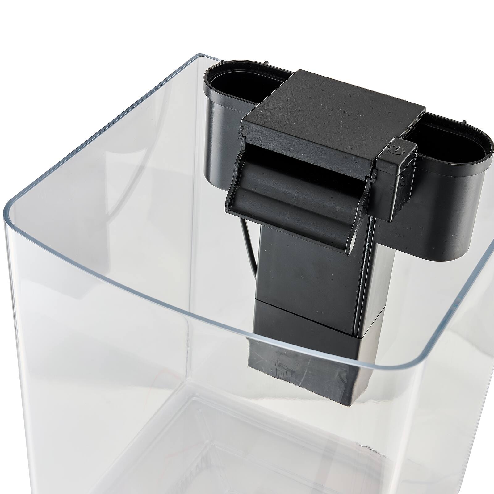 Angle. HOMLUX - 2 Gallon Fish Tank Aquarium Smart Arch Clear GPPS 3 Color Self Cleaning - Black.