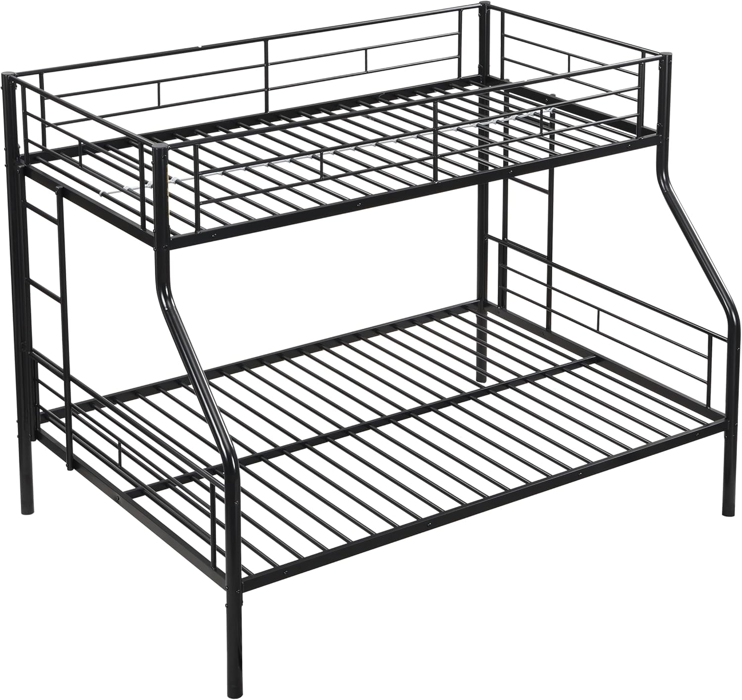Alt View 8. Trinkets Crazed - Twin Over Full Metal Bunk Bed with 2 Side Ladders,Heavy Duty Bunk Beds Frame - black.