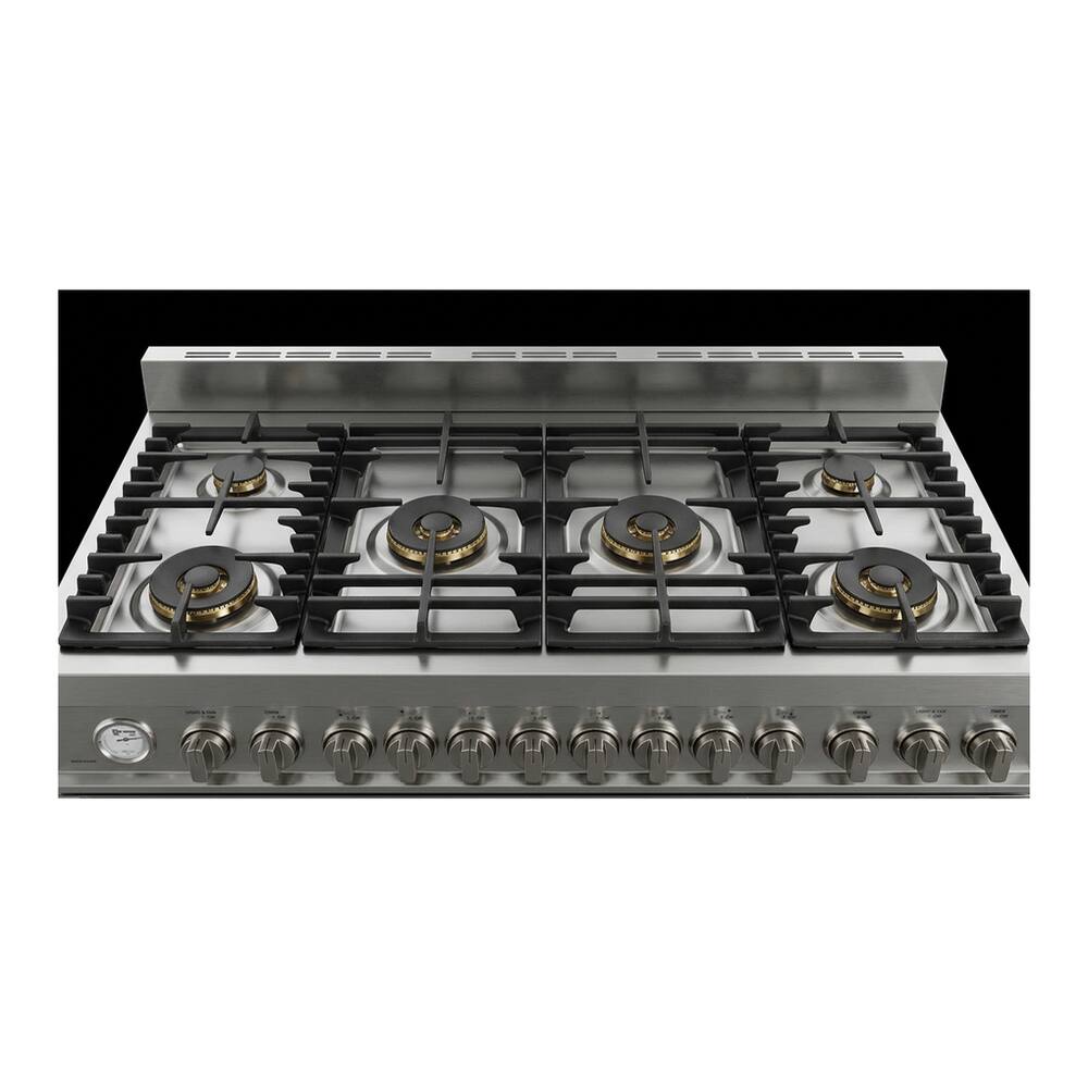 Alt View 2. Verona - Verona Ultima 48" Gas Range with 6 Brass Burners, Griddle in Stainless Steel - Stainless Steel.