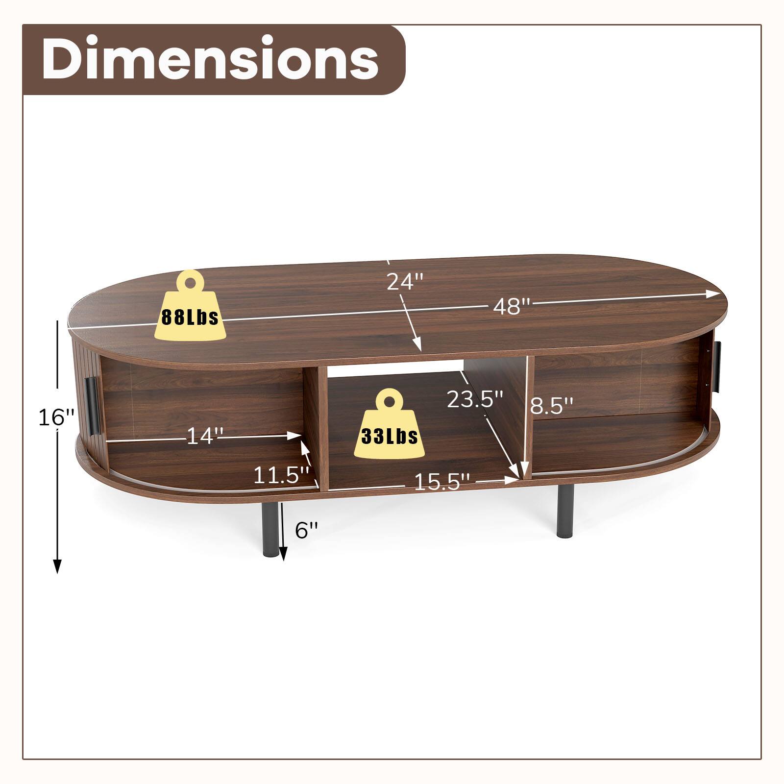 Dimensions  
88Lbs  
24" x 48"  
16" x 14" x 11.5" x 6"  
33Lbs  
23.5" x 8.5" x 15.5"