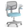 Front. Costway - Costway Kids Desk Chair Children Study Chair with Adjustable Height, Armrest & Footrest - Blue.