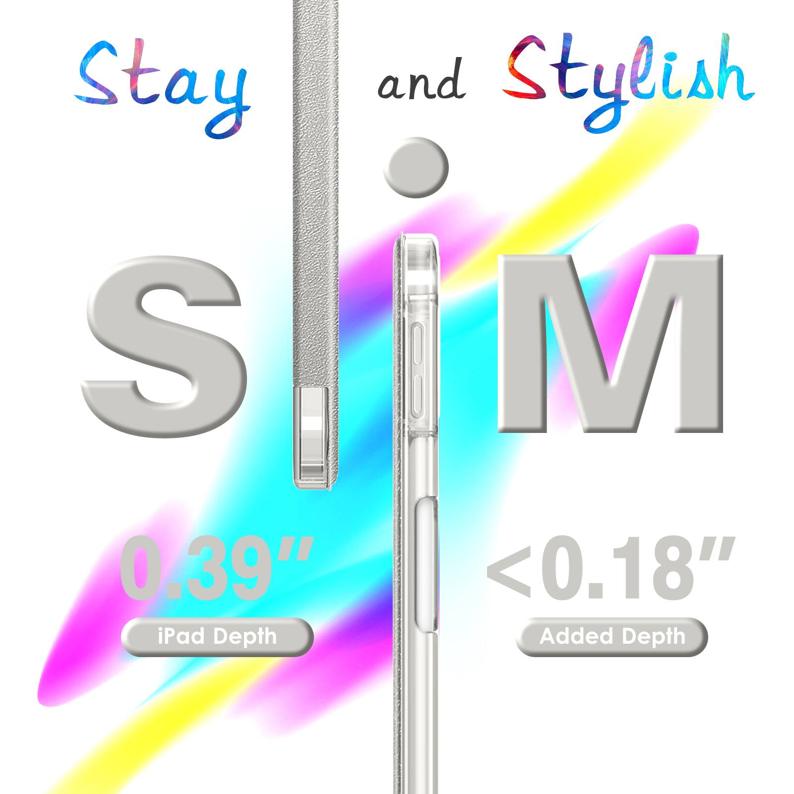 Stay and Stylish  
S M  
0.39" iPad Depth  
<0.18" Added Depth