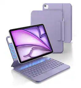 dexnor - Case for iPad Air 11 inch M3/M2, iPad Pro 11, iPad Air 5th/4th Gen with Keyboard,Ultra-Thin Magnetic Detachable Trackpad - Purple