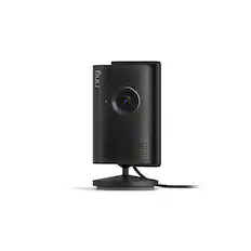 Front. Ring - Ring Indoor Cam Plus, Plug-In, Retinal 2K for enhanced video quality, 6x Zoom, Night Vision for color in near dark - Black.