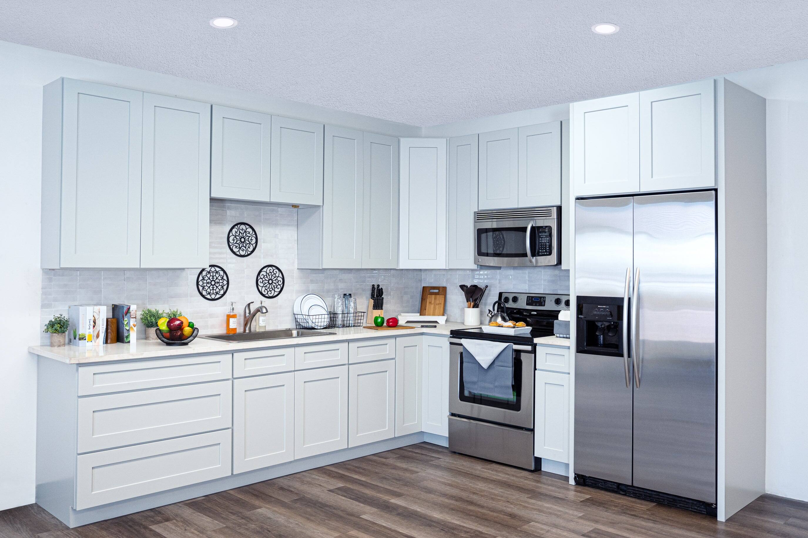 Alt View 8. Boyel Living - 30 Inch Dove Grey Kitchen Base Cabinet with Full Overlay and Soft-Close Hinges - Dove Grey.