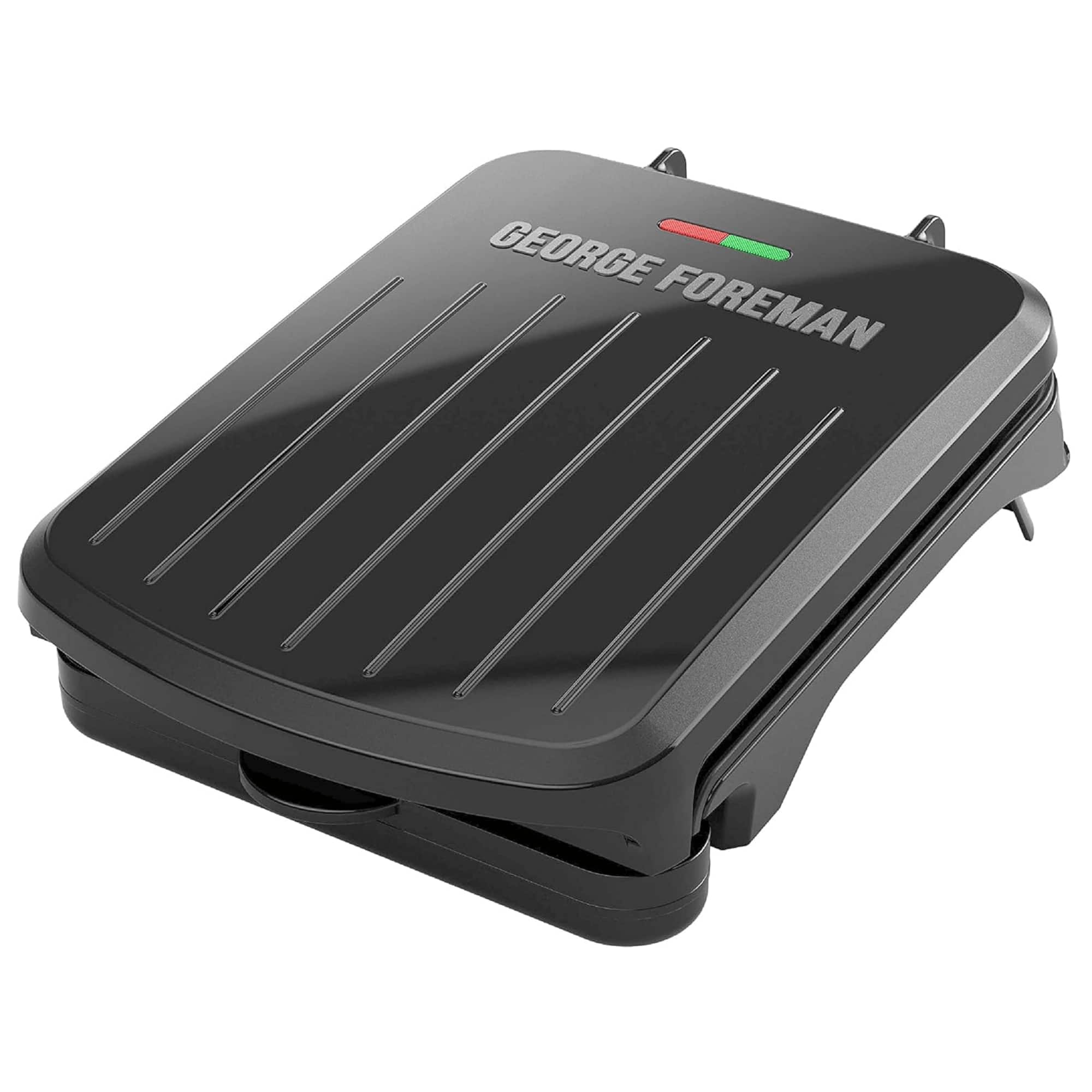 George Foreman - Classic Plate Electric Indoor Grill and Panini Press - Black