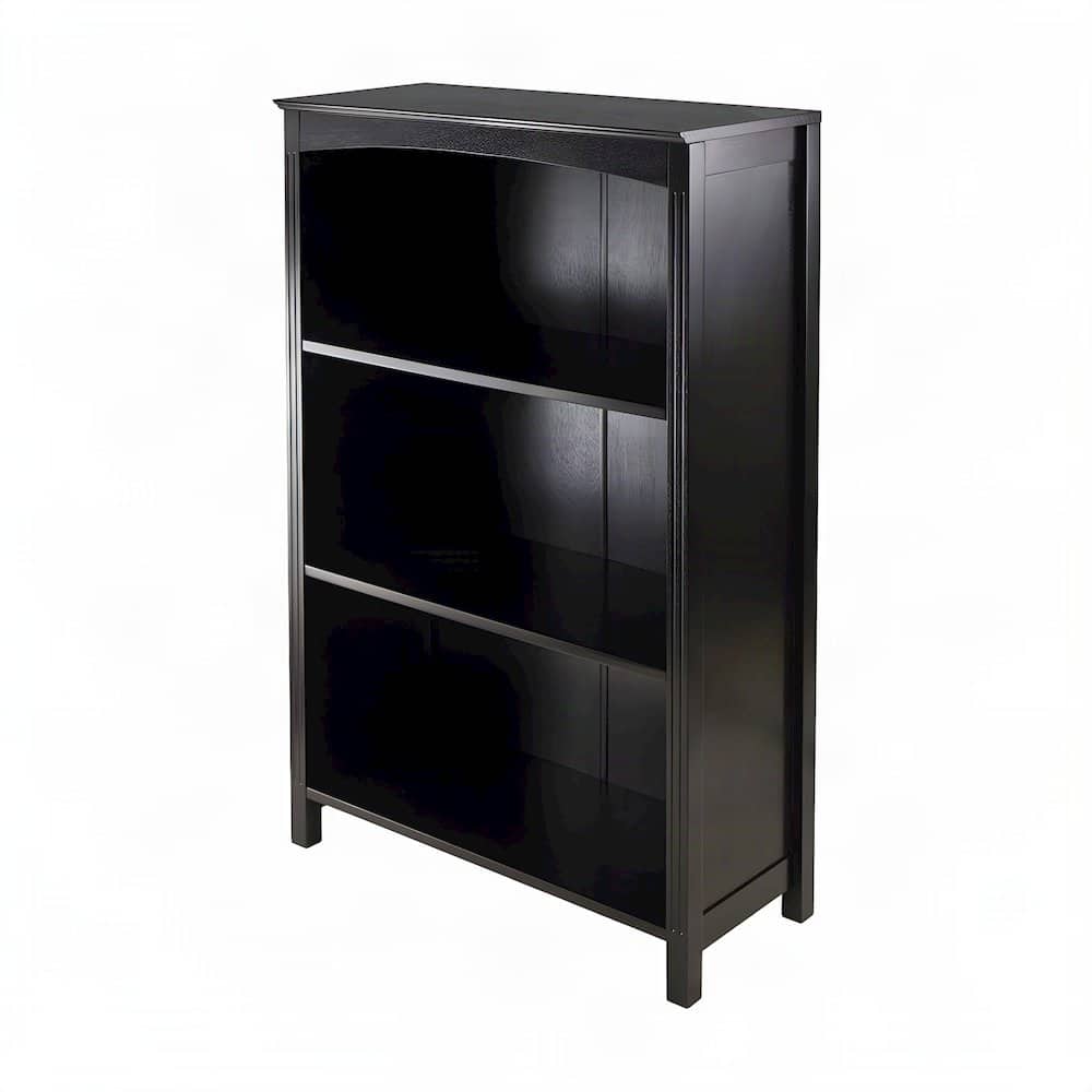 FurniFact - Wooden 4-Tier Open Office Storage Shelves - Espresso