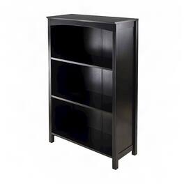 FurniFact - Wooden 4-Tier Open Office Storage Shelves - Espresso