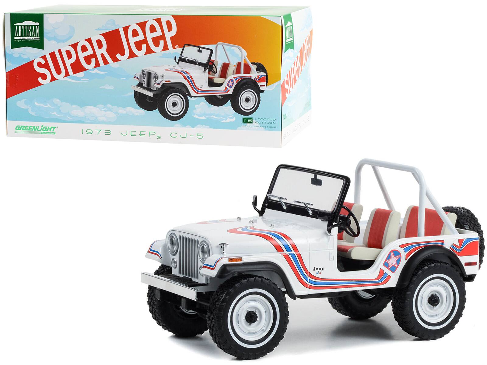 ARTISAN  
SUPER Jeep  
1973 JEEP CJ-5  
LIMITED EDITION  
1:18  
COLLECTIBLE  
GREENLIGHT  
1973 JEEP CJ-5
