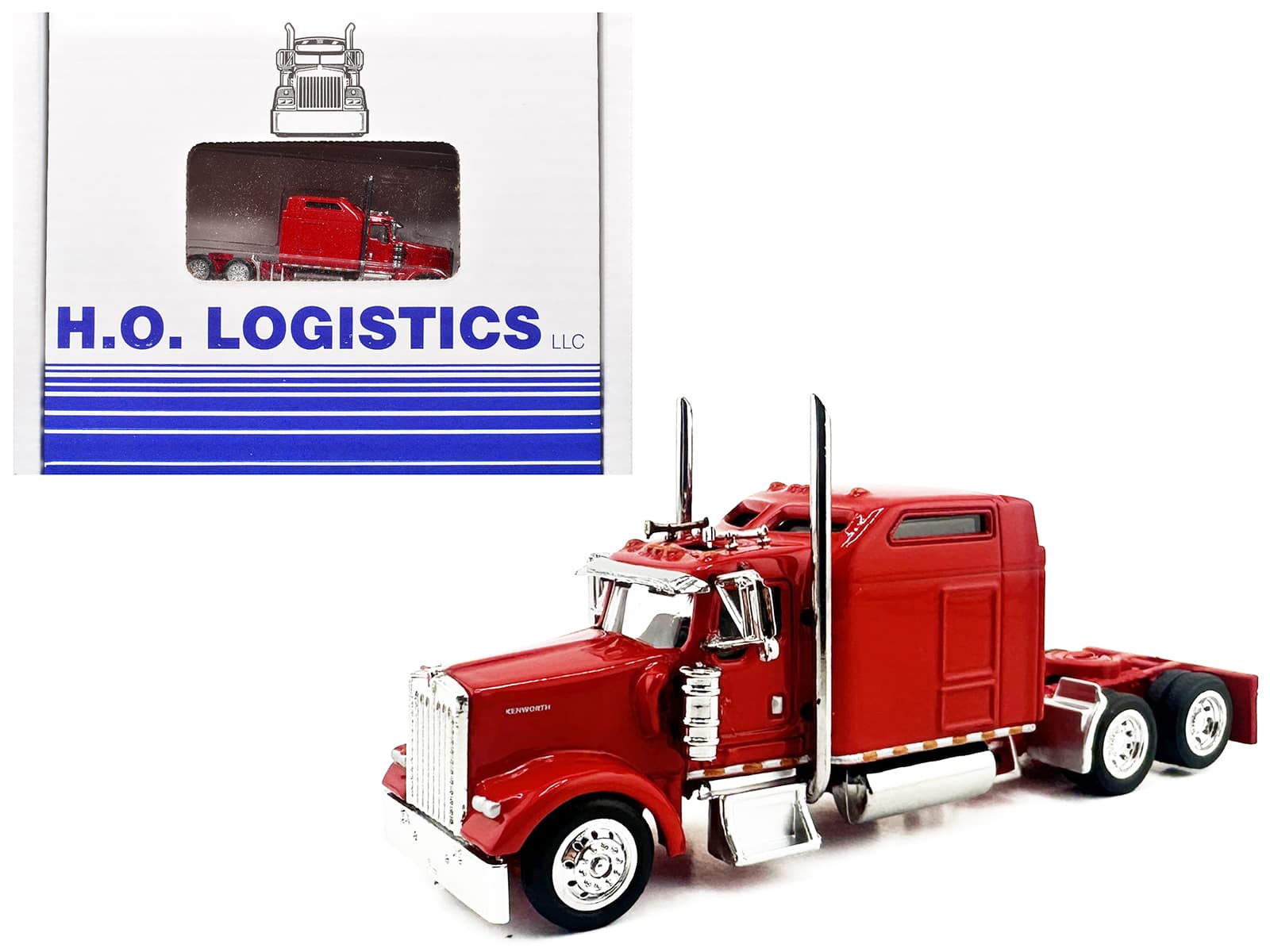 HO Logistics Replicas - Kenworth W900L Tractor w/Cab Red & Covered Trailer White w/Red Tarp Combo Set 1/87 HO Plastic Model Car by HO Logistics price history on PriceWatchPro