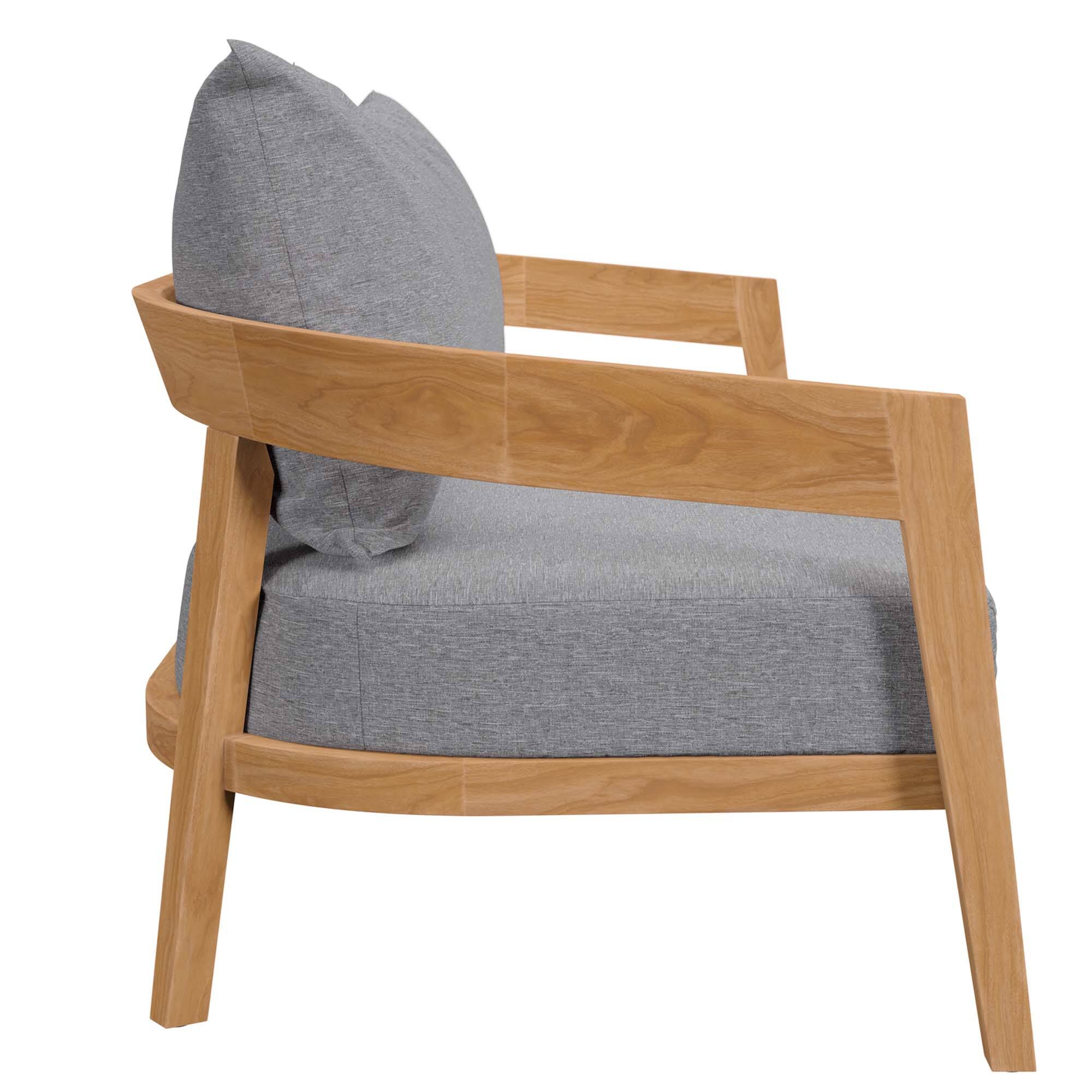 Alt View 1. Modway - Brisbane Teak Wood Outdoor Patio Loveseat by Modway - Natural Gray.