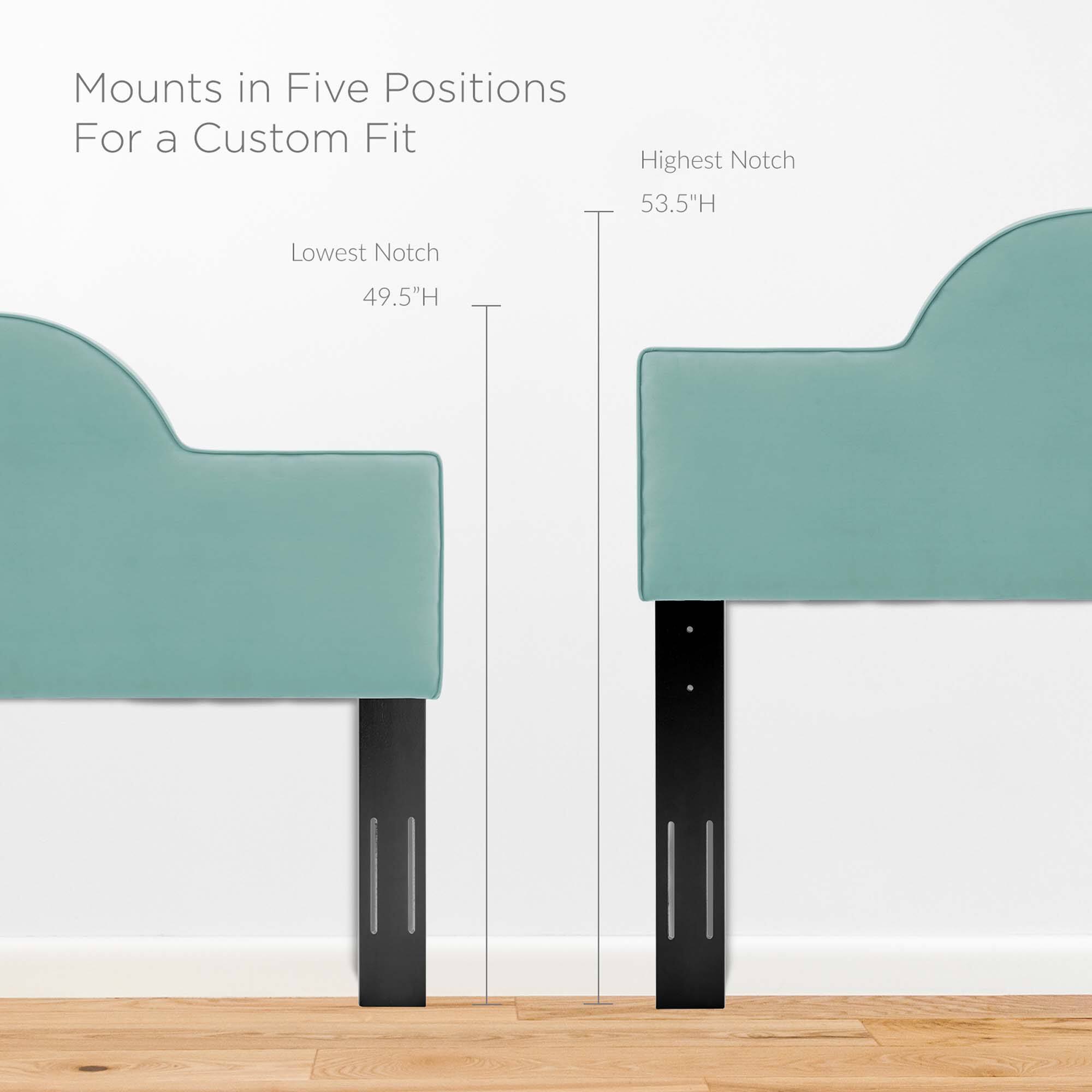 Mounts in Five Positions For a Custom Fit

Lowest Notch 49.5"H

Highest Notch 53.5"H