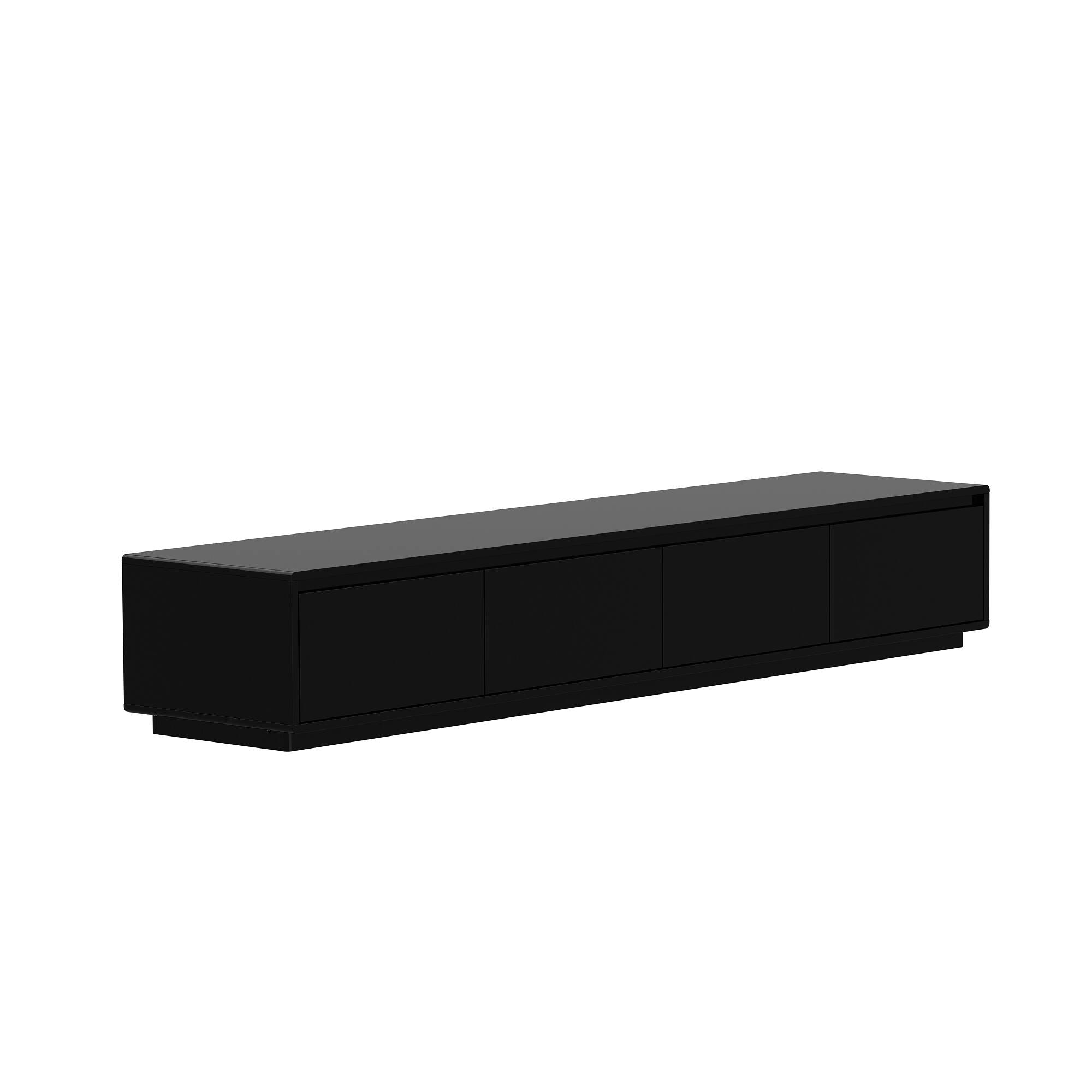 Angle. Famapy - Famapy High - Gloss TV Console: 70 - Inch TV Fit, LED Magic & Sleek Storage - Black.
