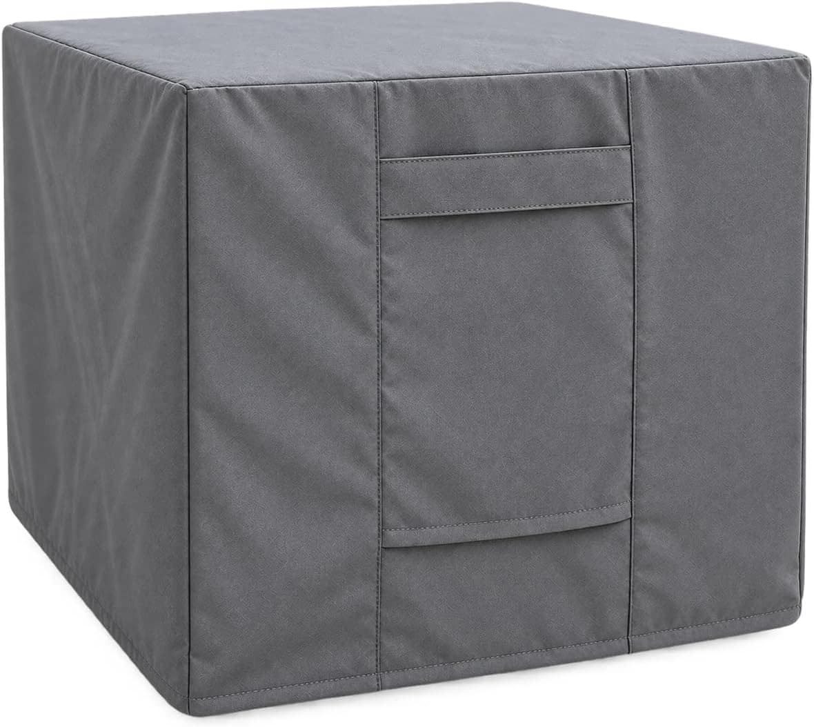 KHOMO GEAR - Outdoor Ottoman and Coffee Table Cover - Heavy Duty, Water Resistant Square Patio Side Table Cover - 21"L x 21"W x 17"H - Gray