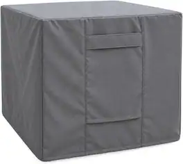 KHOMO GEAR - Outdoor Ottoman and Coffee Table Cover - Heavy Duty, Water Resistant Square Patio Side Table Cover - 16"L x 16"W x 15"H - Gray