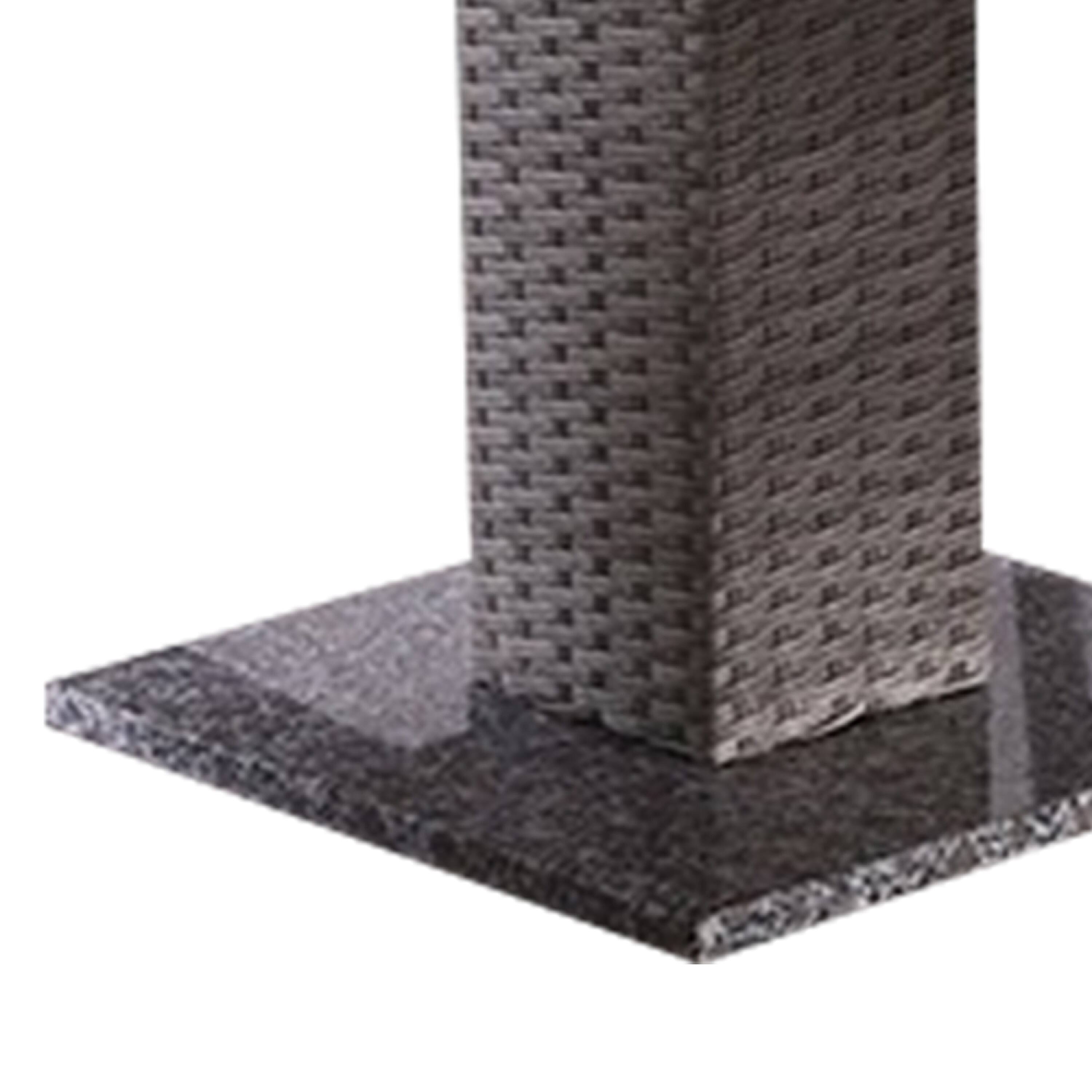 Alt View 3. Manhattan Lane - Nia Bistro Outdoor Table, Marble Base, Gray PE Rattan Frame, 27 Inch - Gray.