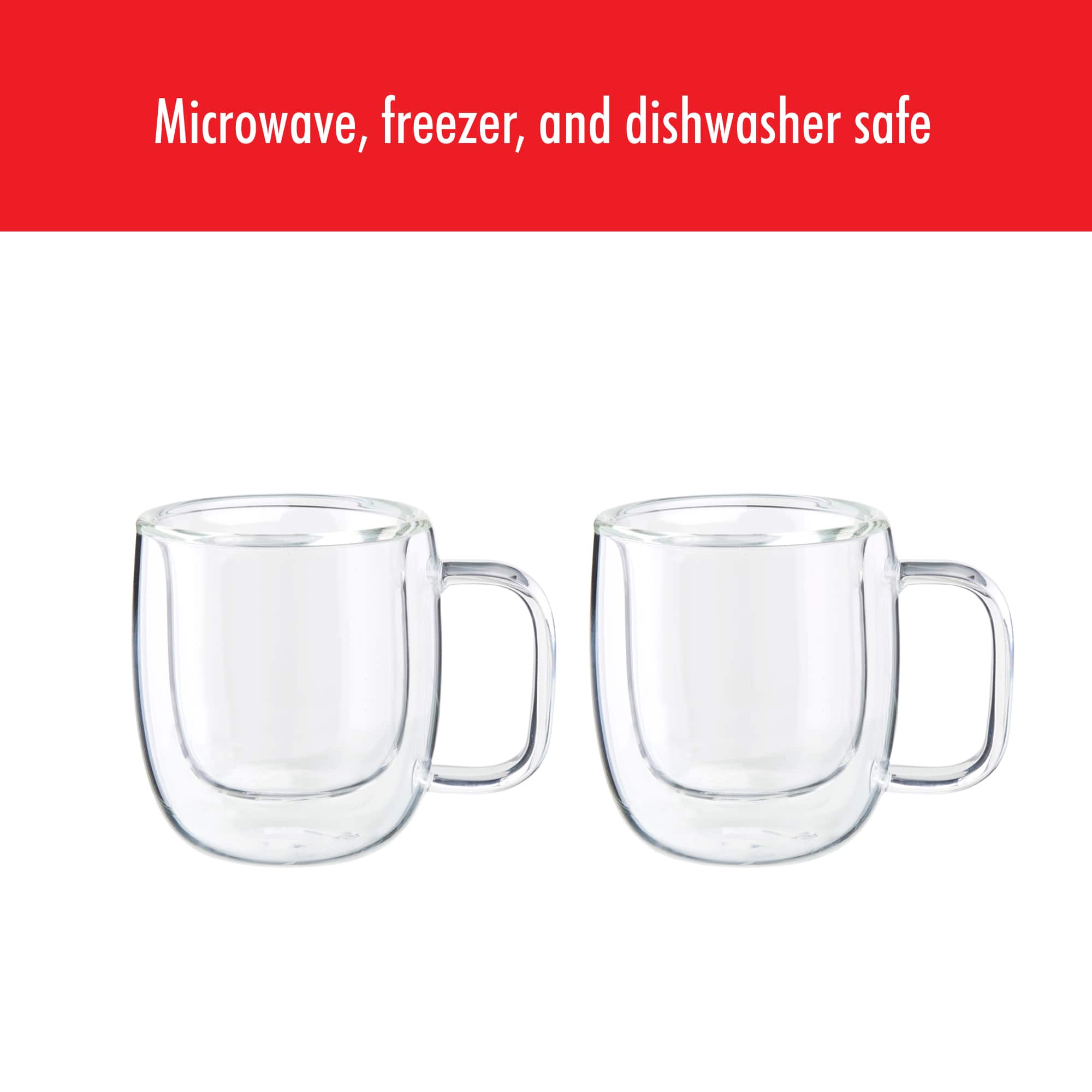 DUO 美品15p3oz ZWILLING Sorrento Plus 2 pc Double Wall Glass Espresso Mug Set