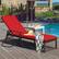 Alt View 1. Costway - Patio Rattan Lounge Chair Chaise Recliner Back Adjustable w/Cushion Outdoor - Red.