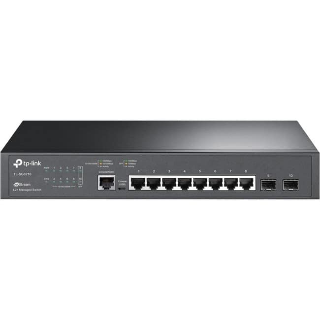 TP-Link - TL-SG3210 - JetStream 8-Port Gigabit L2+ Managed Switch with 2 SFP Slots - Omada SDN Integrated - L2+ Smart - Unknown