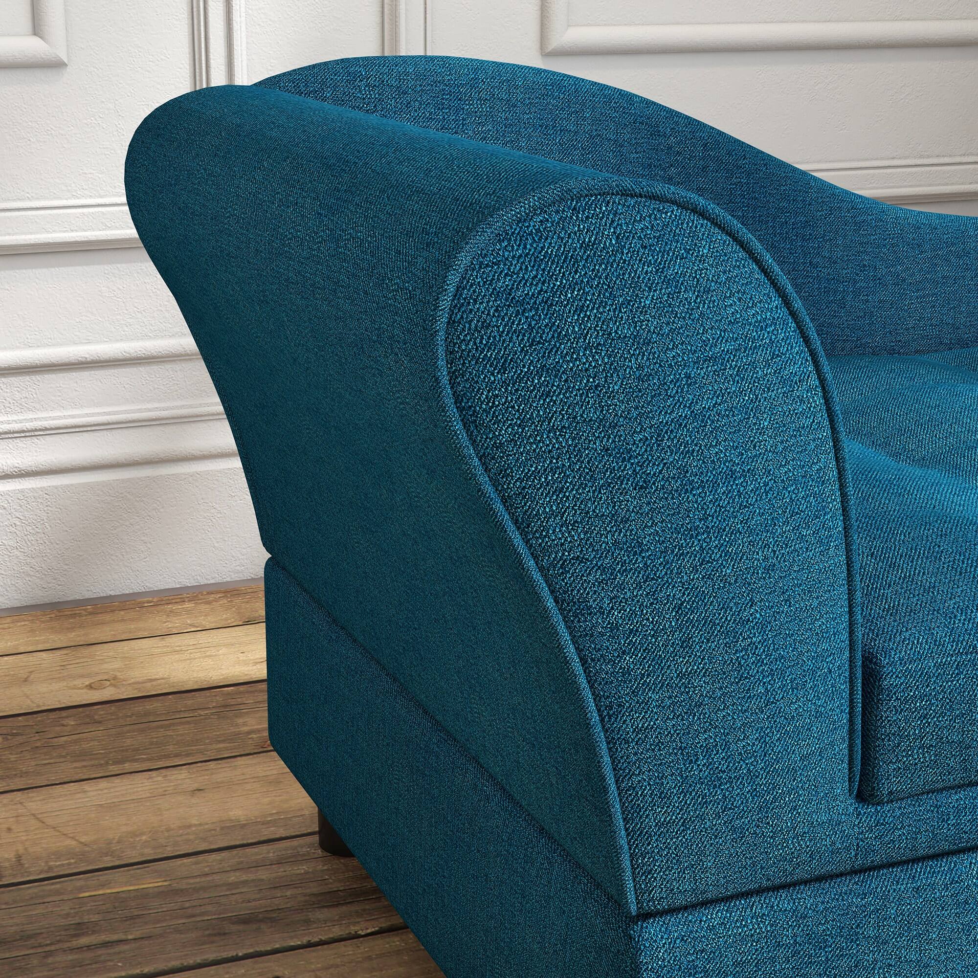 Alt View 3. Siljoy - Dark Blue Pet Sofa with Hidden Storage, Tufted Cushion & Backrest for Small/Medium Dogs, Elevated Design - Blue.