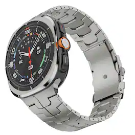 Dteck - Band for Samsung Galaxy Watch 9/8/8 Classic 40/44mm, No Gap Adjustable Stainless Steel Replacement Bracelet - Titanium