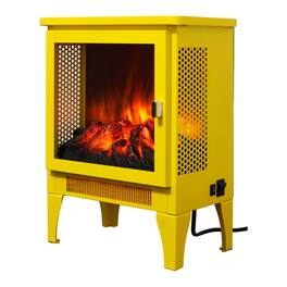Mondawe - 18" Freestanding Electric Fireplace Stove Heater w/ 3D Panoramic Flame, CSA/UL Certified, 5000 BTU, 400 Sq.Ft - Yellow