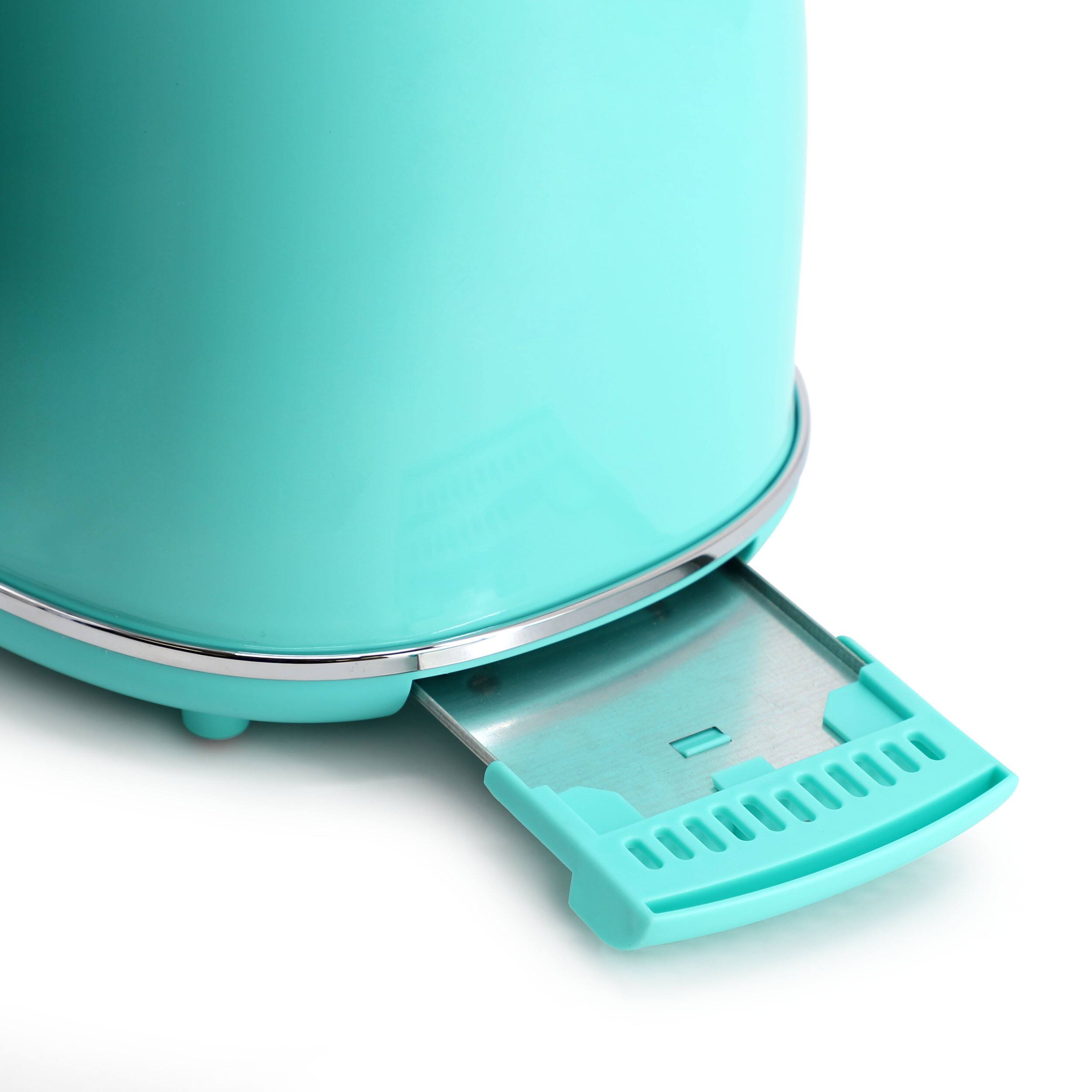 Alt View 5. MegaChef - MegaChef 1.8 Quart Electric Tea Kettle and 2 Slice Toaster Combo in Turquoise - Turquoise.
