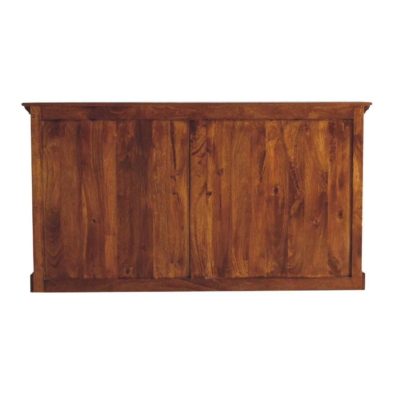 Back. Artisan Furniture - Artisan Furniture Solid Wood Large Glazed Sideboard, 4 Drawers, 4 Doors, Dark Brown - Dark Brown.