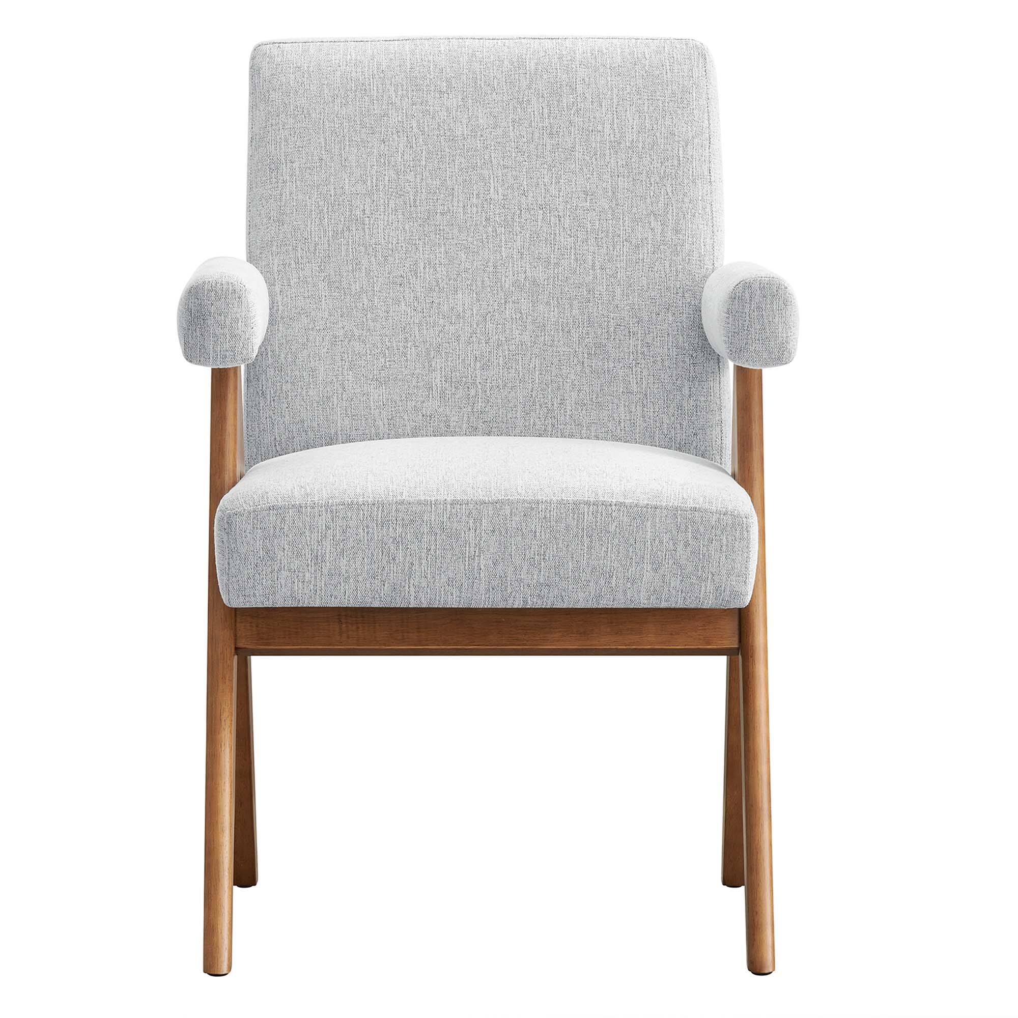 Alt View 5. Modway - Lyra Fabric Dining Room Chair Set of 2 by Modway - Light Gray Fabric.