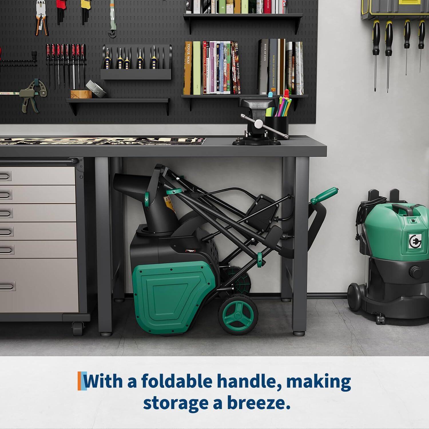 With a foldable handle, making storage a breeze.