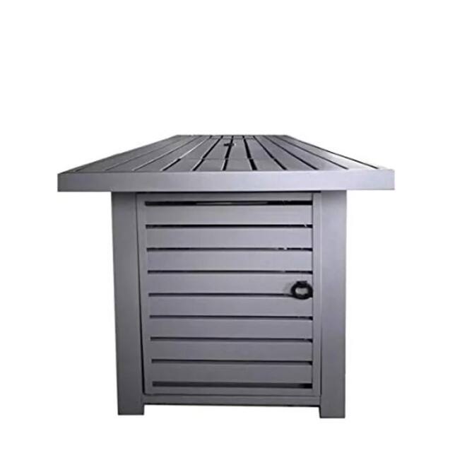 Back. Mondawe - 25 H x 42 W Outdoor Fire Pit Table with Lid (Gray) - Gray.