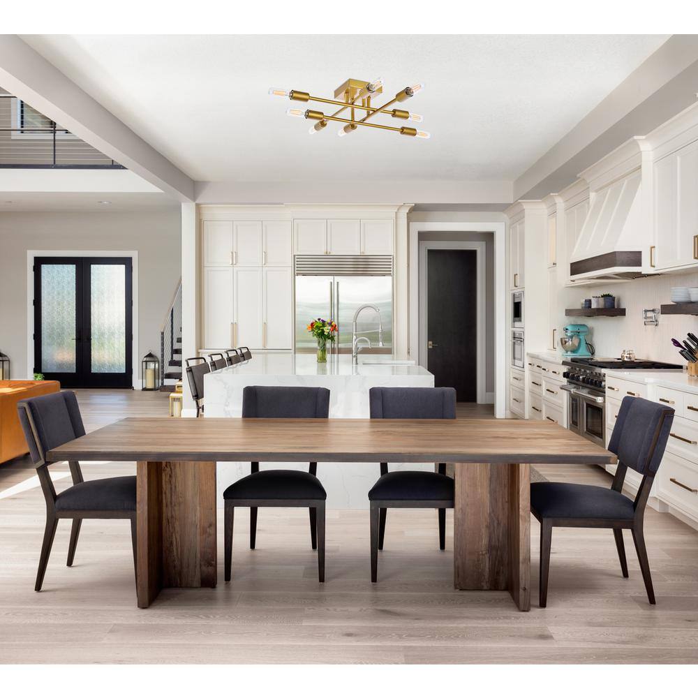 Left. Living District - Script 8 lights brass flush mount - Brass.