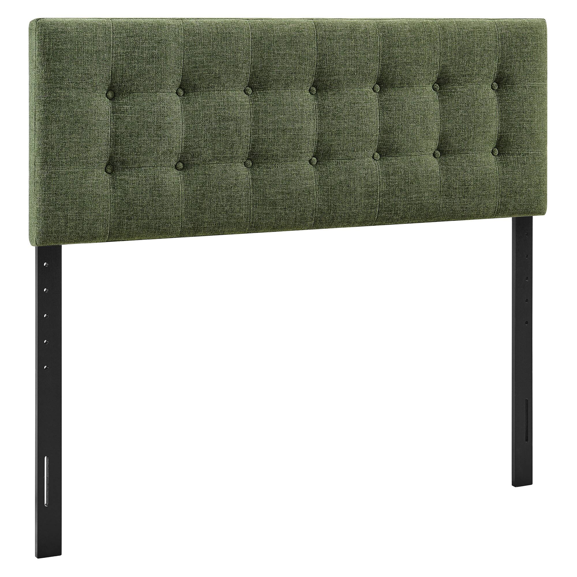 Angle. Modway - Emily Upholstered Fabric Headboard by Modway - Foliage.