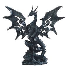 Front. FC Design - FC Design 8"H Dragon Standing on Rock Figurine Statue Office/Computer Desk Tabletop Medieval Gaming Home Decor Gift - Multi-Color.
