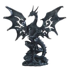 FC Design - 8"H Dragon Standing on Rock Figurine Statue Office/Computer Desk Tabletop Medieval Gaming Home Decor Gift - Multi-Color