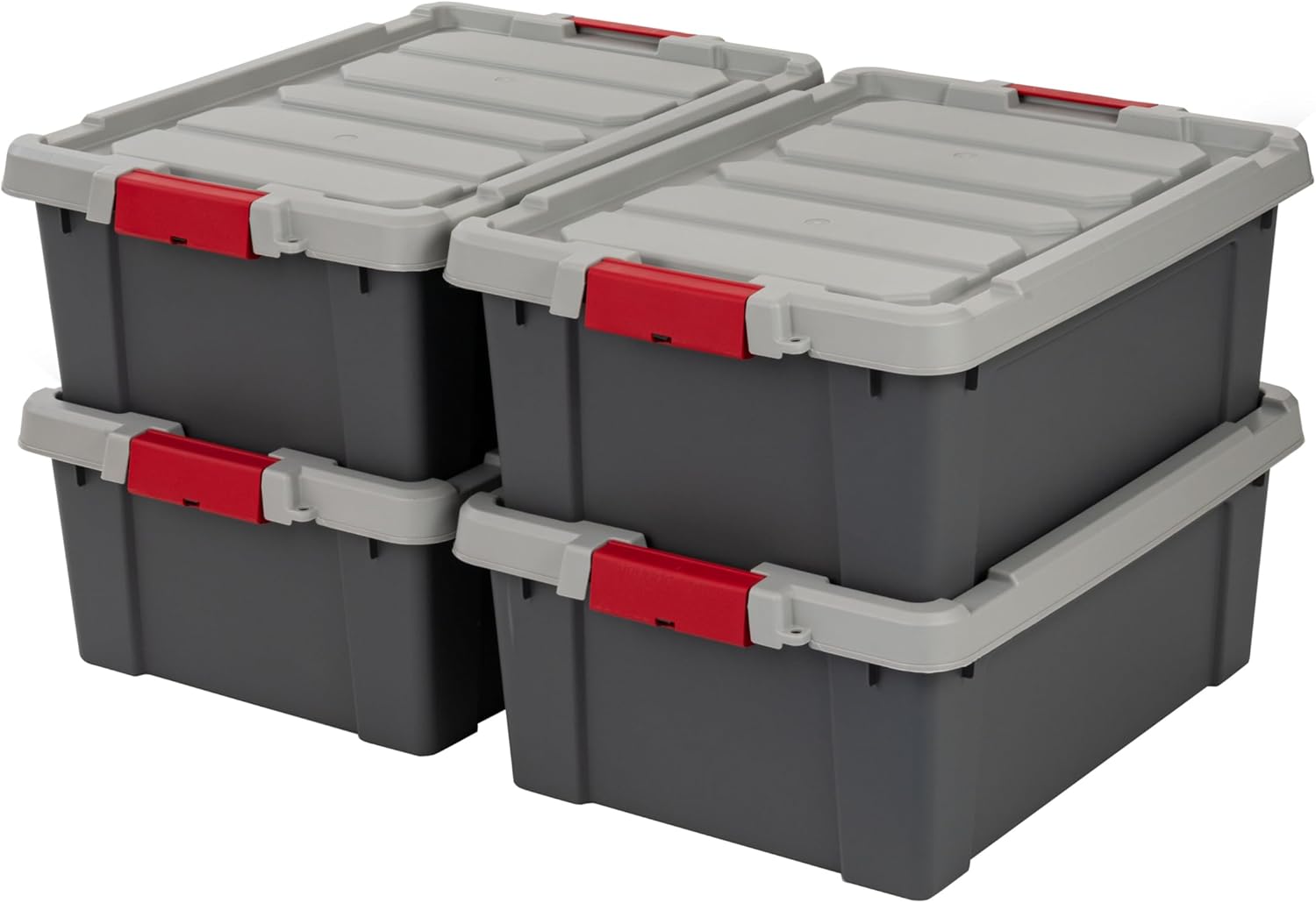IRIS USA Lockable Heavy Duty Plastic Storage Bins Container with Lids ...