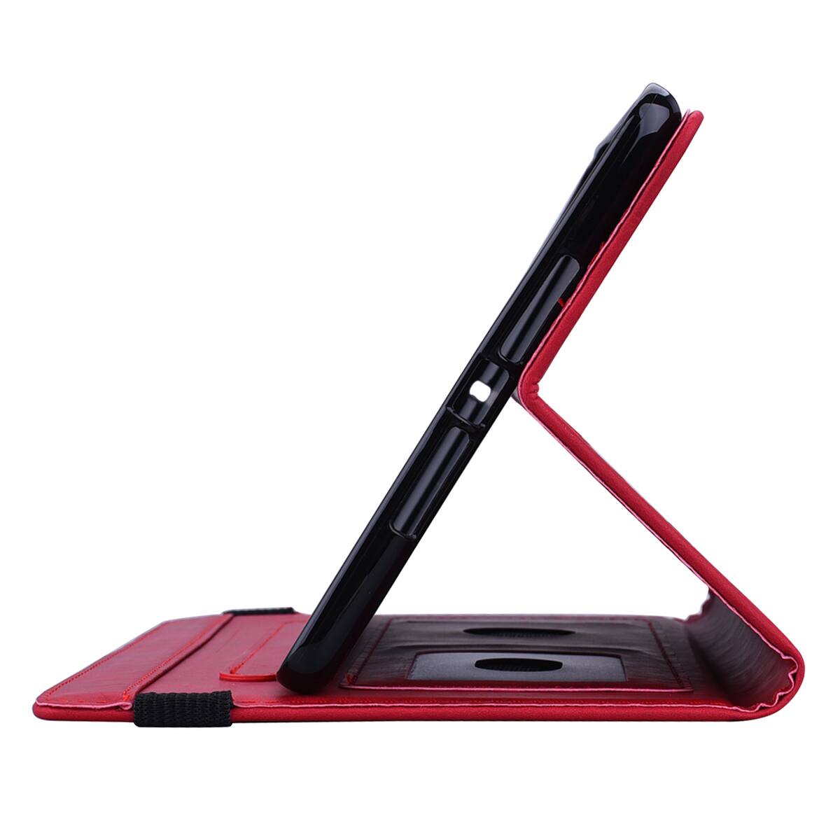 Alt View 5. Dteck - Case for Samsung Galaxy Tab S10 Ultra & S9 Ultra & S8 Ultra (X920/X910/X900),Shockproof Embossed PU Leather Folio Cover - Red.