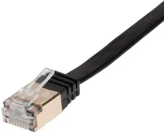 Front. Cables Direct Online - Cat7 S/FTP Copper Ethernet Cable 10Gbps 600MHz Shielded RJ45 Ultra Slim LAN Networking Patch Cord, 10ft - Black.