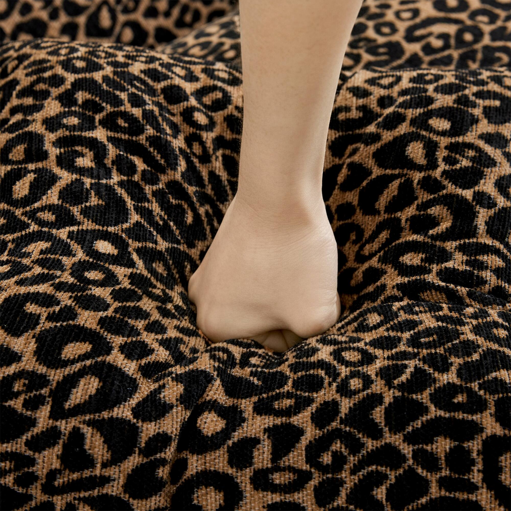 Alt View 1. Anysun - Modern Fashion Leopard Print Chenille Deep Seat Loveseat, Easy Assembly - Brown.