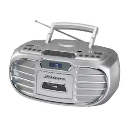 Studebaker - SB2150 Retro Bluetooth Boombox with CD/Cassette Player-Recorder and AM-FM Radio - Silver