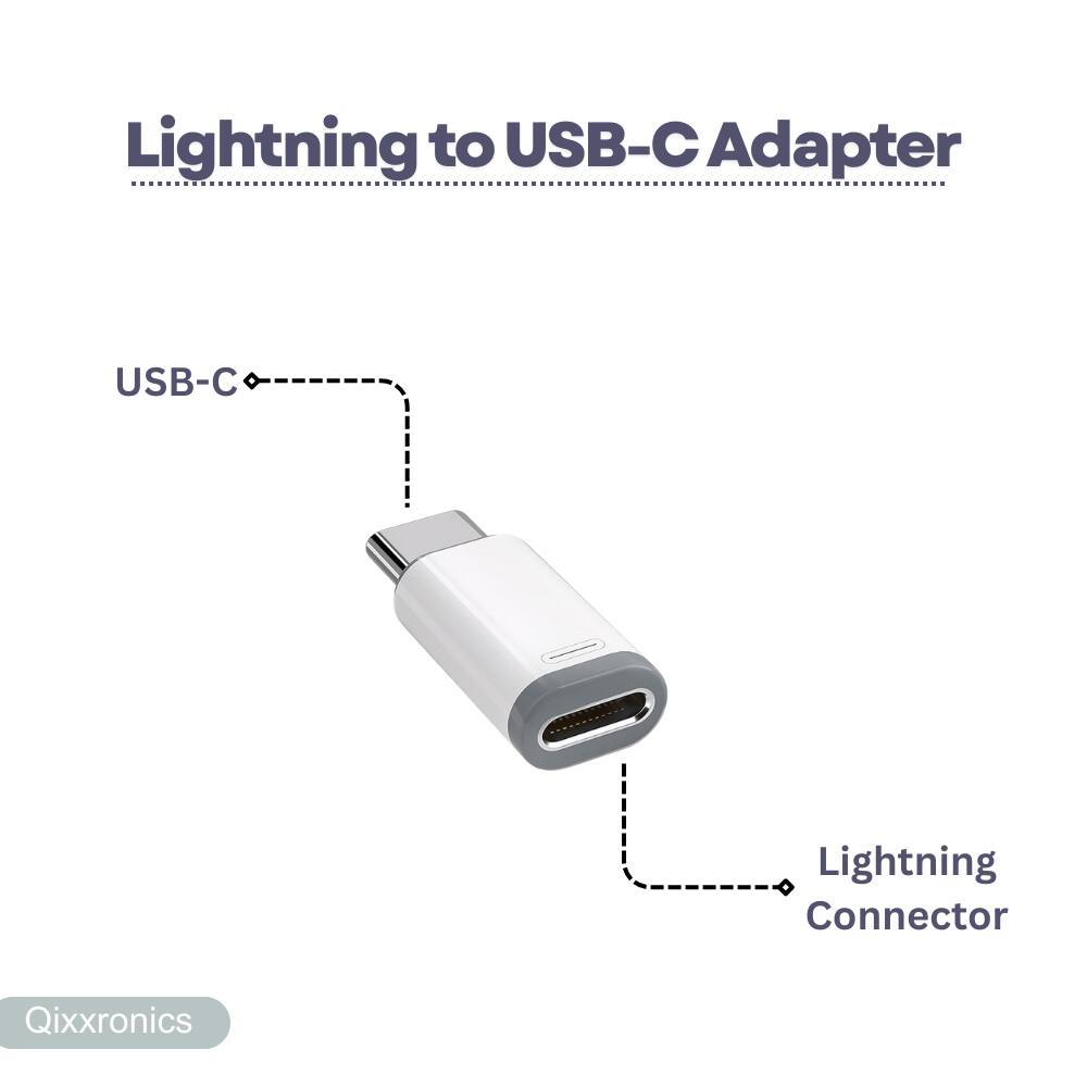 Qixxronics (2pcs) Lightning Female to USB C Male to Adapter