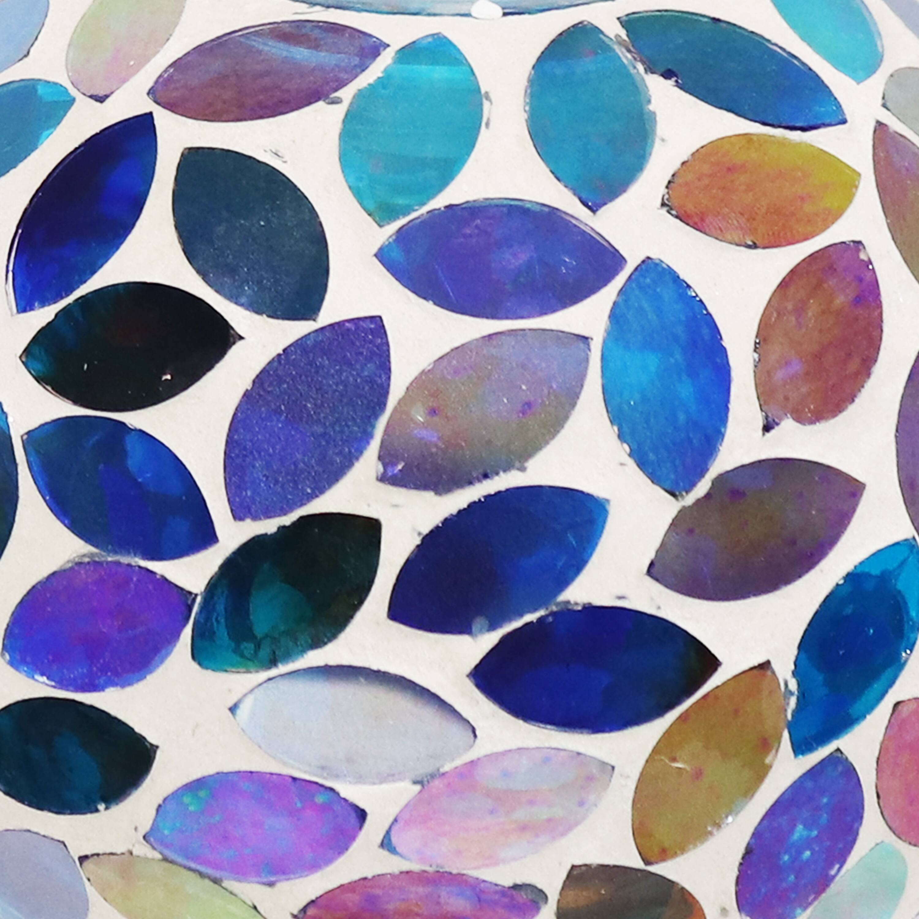 Alt View 7. Sunnydaze - Mosaic Glass Watering Globe with Clay Spike - Spring Petals.