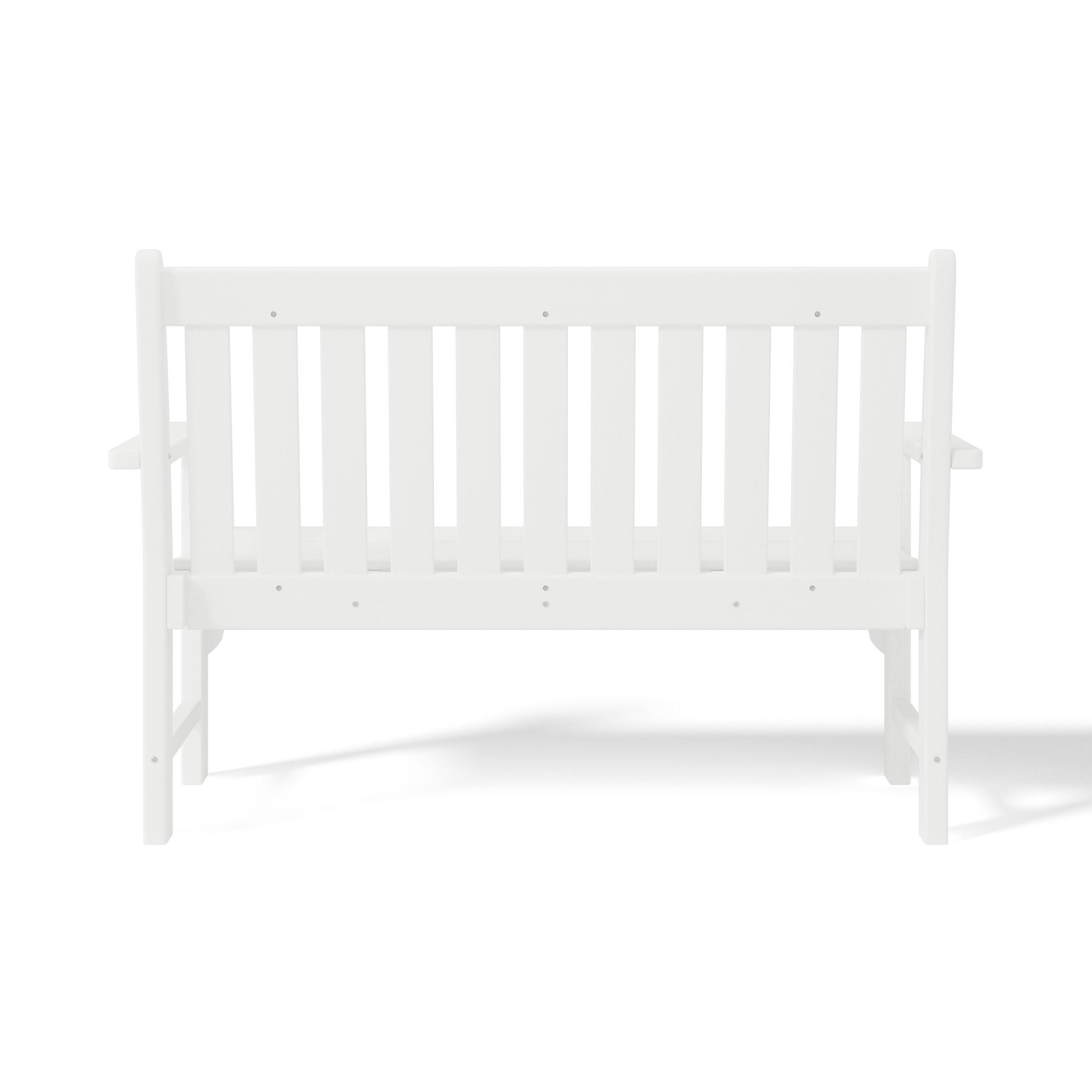 Alt View 2. WestinTrends - WestinTrends Malibu Outdoor 2-Person All-Weather HDPE Front Porch Garden Bench - White.