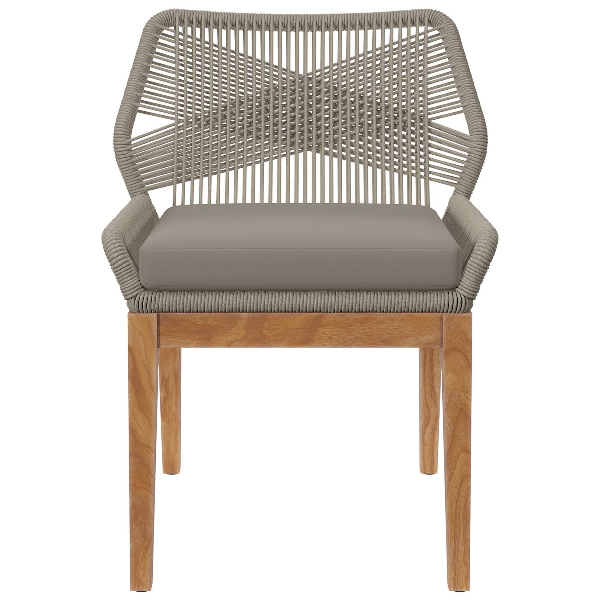 Alt View 3. Modway - Wellspring Outdoor Patio Teak Wood Dining Chair by Modway - Light Gray Greige.
