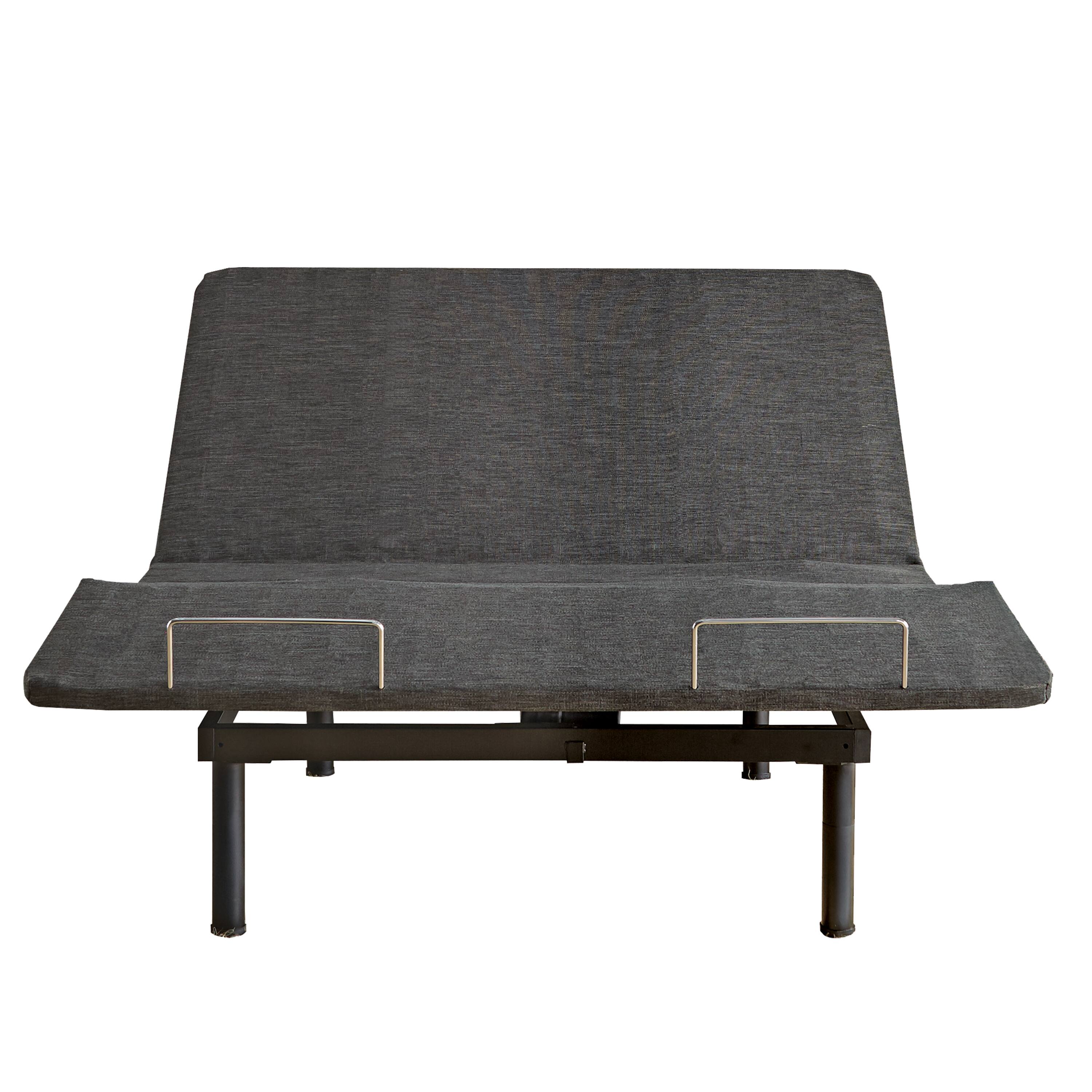 Front. Boyd Sleep - Zero-Clearance Power Adjustable Bed Base with Massage, Queen - Grey.
