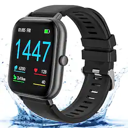VILINICE - Smart Watch for Women Men, Smartwatch Compatible with Android and iPhone, IP68 Waterproof, Fitness Tracker, 100+ Sport M - Black - (2025)