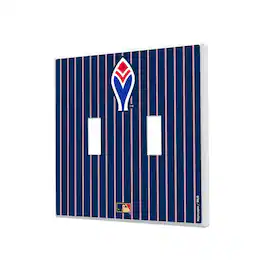 Keyscaper - Atlanta Braves 1972-1975 Cooperstown Pinstripe Double Toggle Light Switch Plate - Multicolor