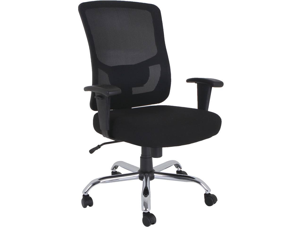Front. Lorell - Lorell Chair, Big&Tall, Adj Arms, 29-1/8"X31-1/8"X42-1/2" , Black (LLR62625) - Black.